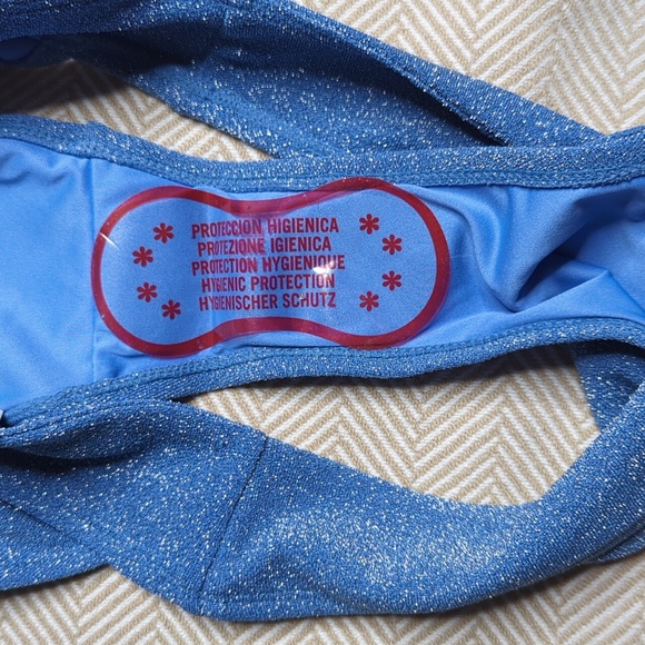 Aeropostale blue mid-rise cheeky bikini bottoms size small - Picture 4 of 5
